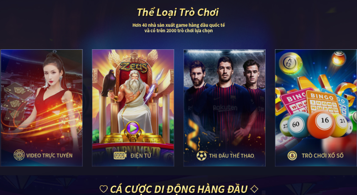 Kho trò chơi đa dạng và hấp dẫn